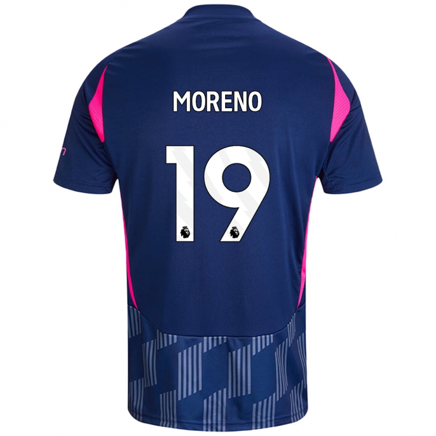 Mænd Alex Moreno #19 Kongeblå Pink Udebane Spillertrøjer 2024/25 Trøje T-Shirt