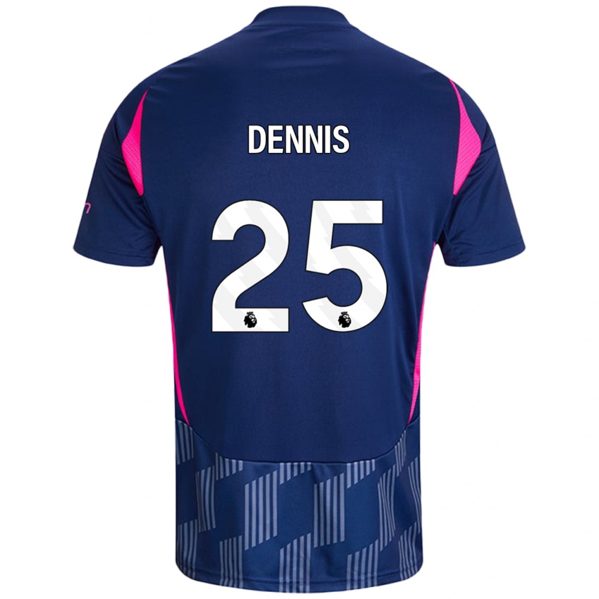 Mænd Emmanuel Dennis #25 Kongeblå Pink Udebane Spillertrøjer 2024/25 Trøje T-Shirt