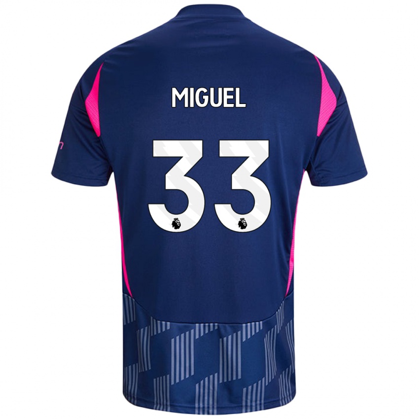 Mænd Carlos Miguel #33 Kongeblå Pink Udebane Spillertrøjer 2024/25 Trøje T-Shirt