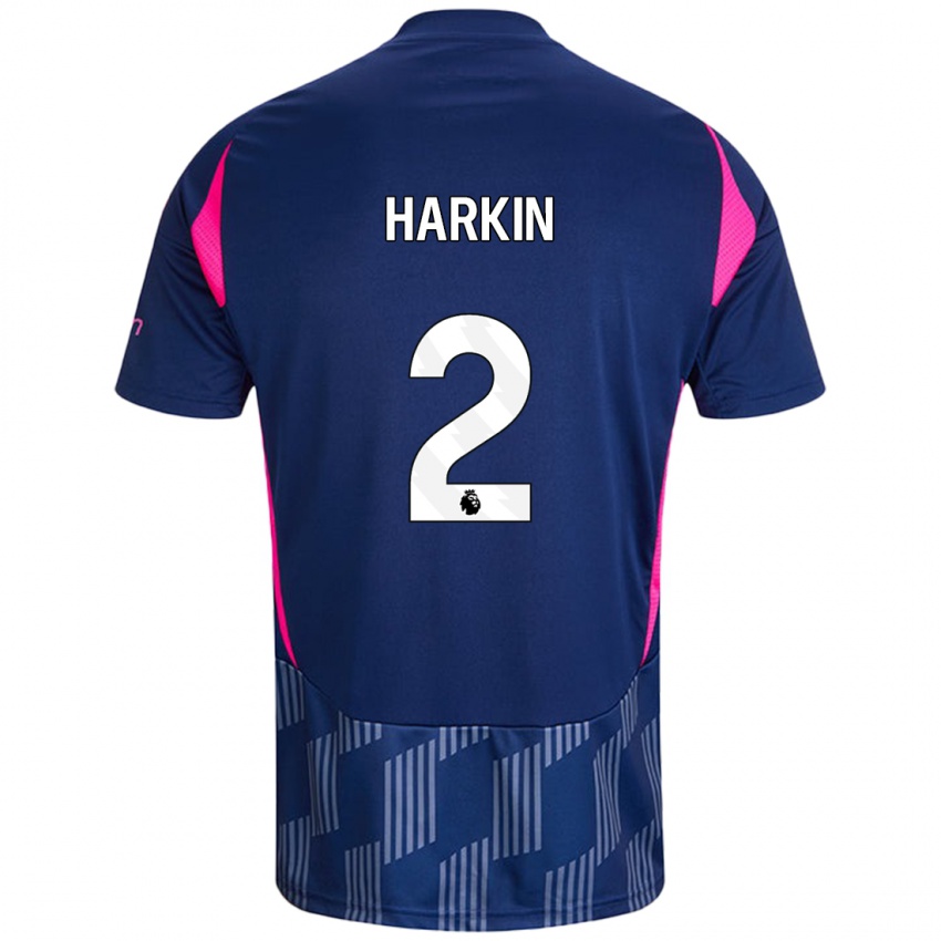 Mænd Lyndsey Harkin #2 Kongeblå Pink Udebane Spillertrøjer 2024/25 Trøje T-Shirt