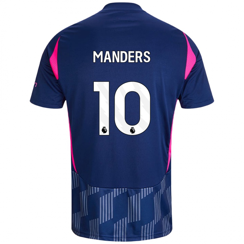 Mænd Holly Manders #10 Kongeblå Pink Udebane Spillertrøjer 2024/25 Trøje T-Shirt