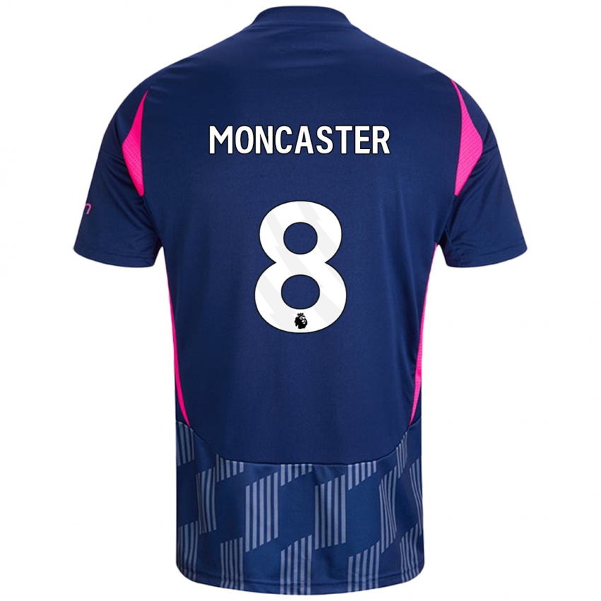 Mænd Mai Moncaster #8 Kongeblå Pink Udebane Spillertrøjer 2024/25 Trøje T-Shirt