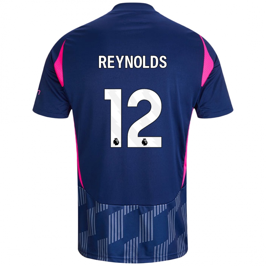 Mænd Niamh Reynolds #12 Kongeblå Pink Udebane Spillertrøjer 2024/25 Trøje T-Shirt