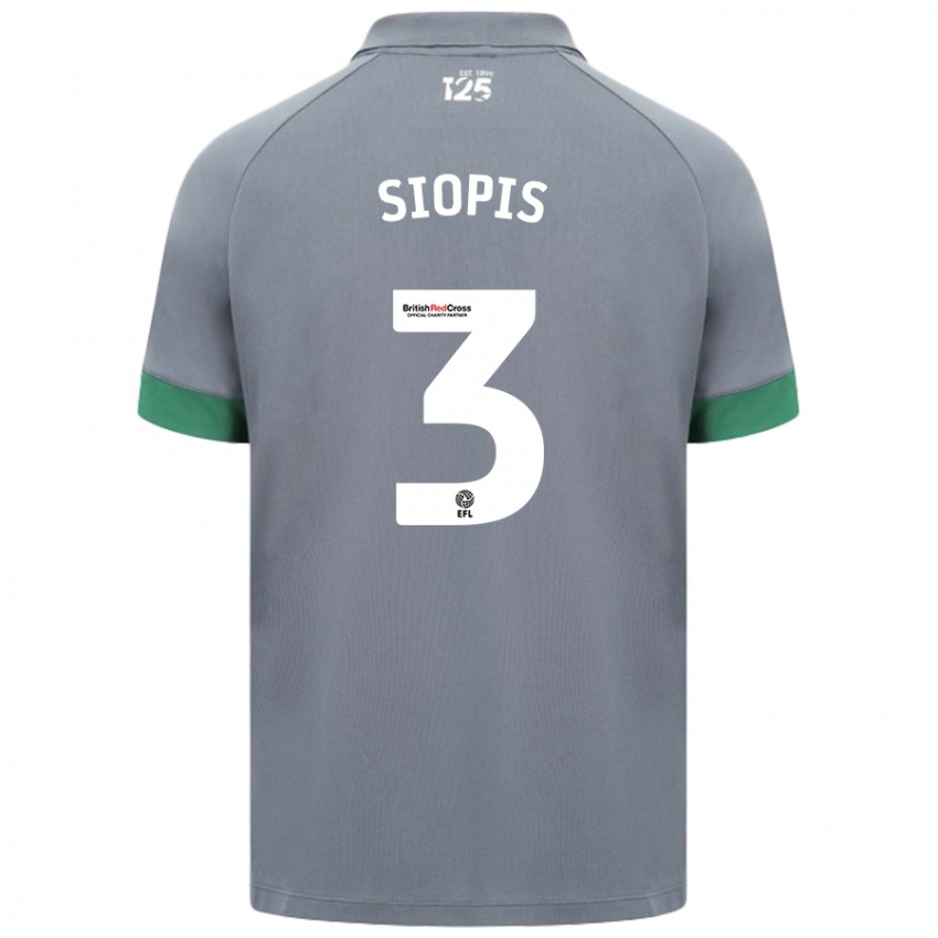 Mænd Manolis Siopis #3 Mørkegrå Udebane Spillertrøjer 2024/25 Trøje T-Shirt