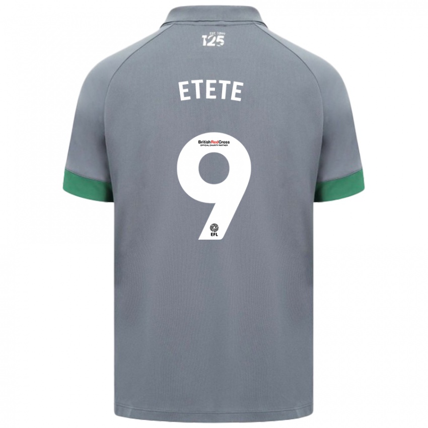 Mænd Kion Etete #9 Mørkegrå Udebane Spillertrøjer 2024/25 Trøje T-Shirt