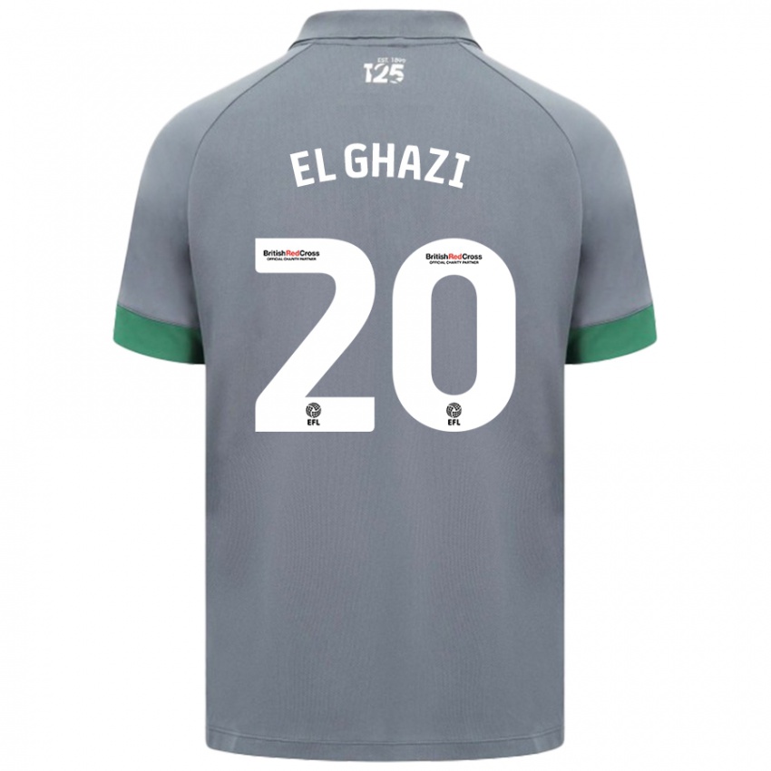 Mænd Anwar El Ghazi #20 Mørkegrå Udebane Spillertrøjer 2024/25 Trøje T-Shirt