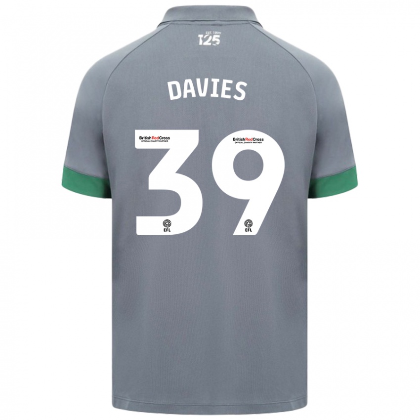 Mænd Isaak Davies #39 Mørkegrå Udebane Spillertrøjer 2024/25 Trøje T-Shirt