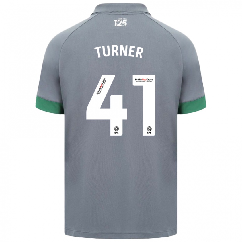 Mænd Matthew Turner #41 Mørkegrå Udebane Spillertrøjer 2024/25 Trøje T-Shirt