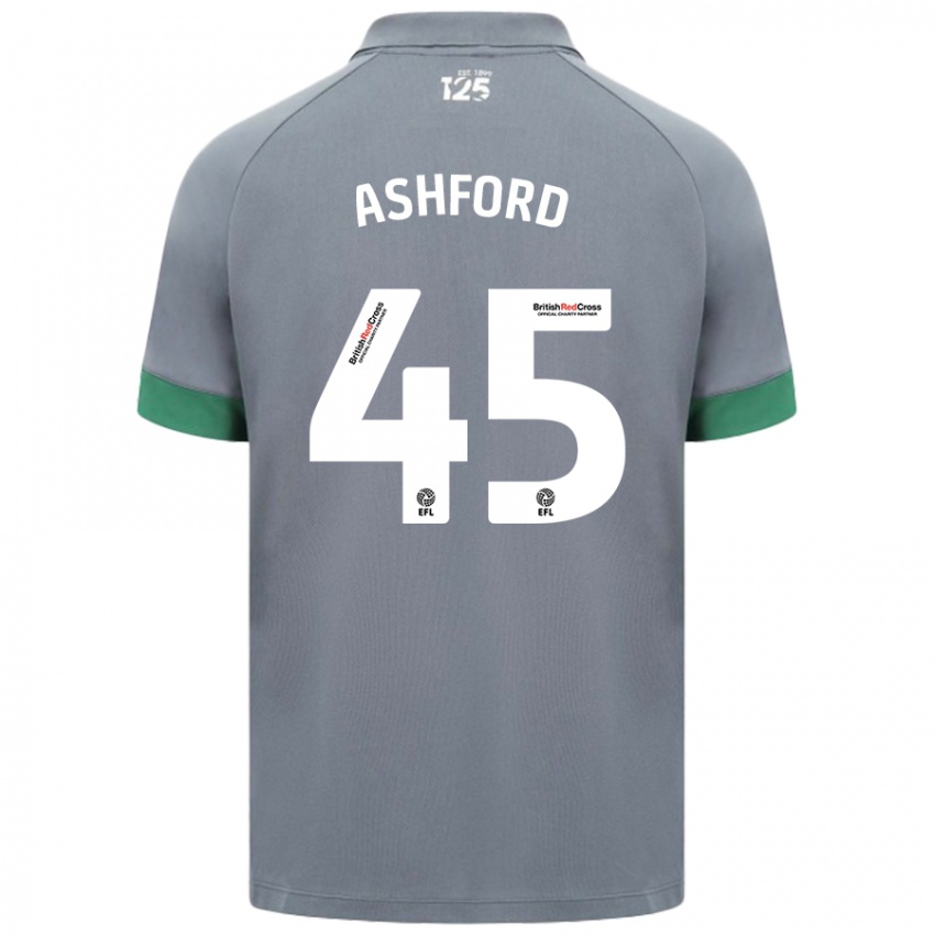 Mænd Cian Ashford #45 Mørkegrå Udebane Spillertrøjer 2024/25 Trøje T-Shirt