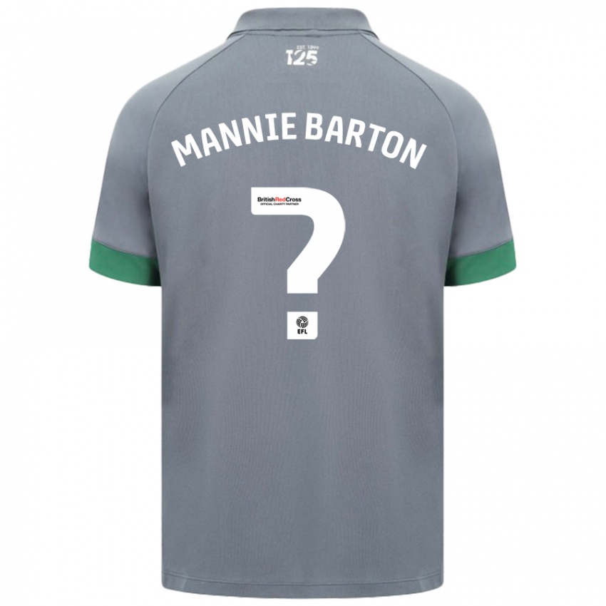 Mænd Mannie Barton #0 Mørkegrå Udebane Spillertrøjer 2024/25 Trøje T-Shirt