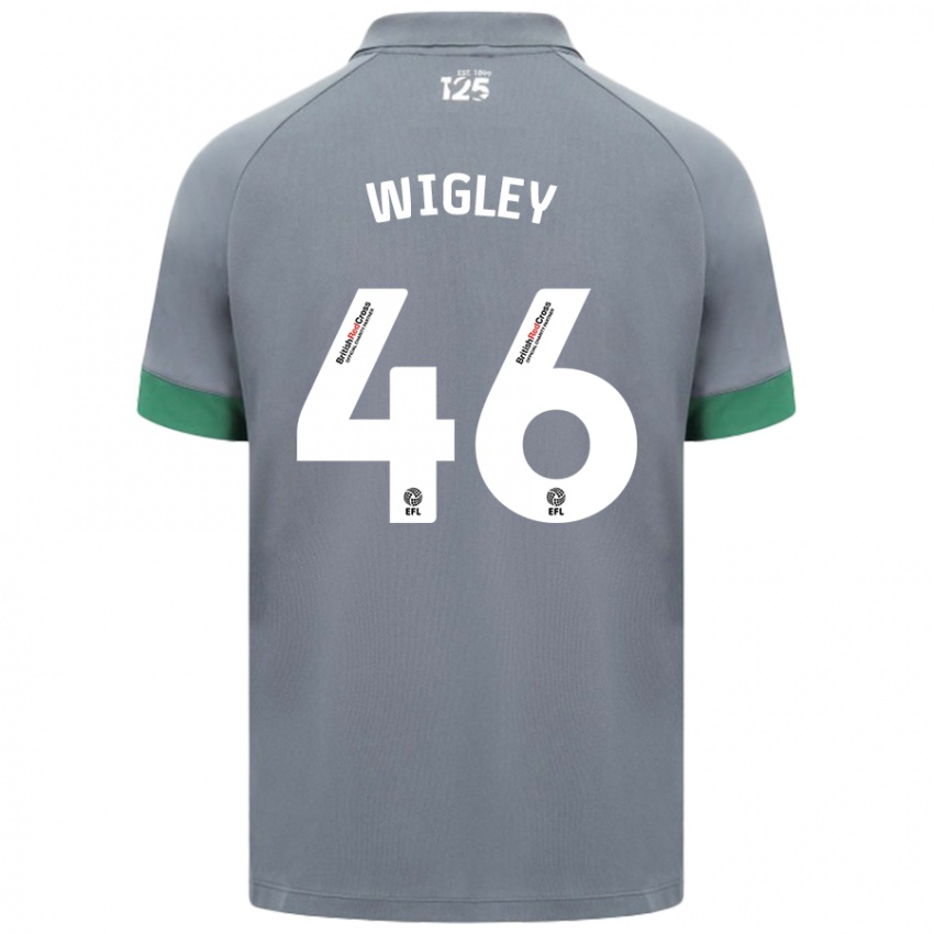 Mænd Morgan Wigley #46 Mørkegrå Udebane Spillertrøjer 2024/25 Trøje T-Shirt