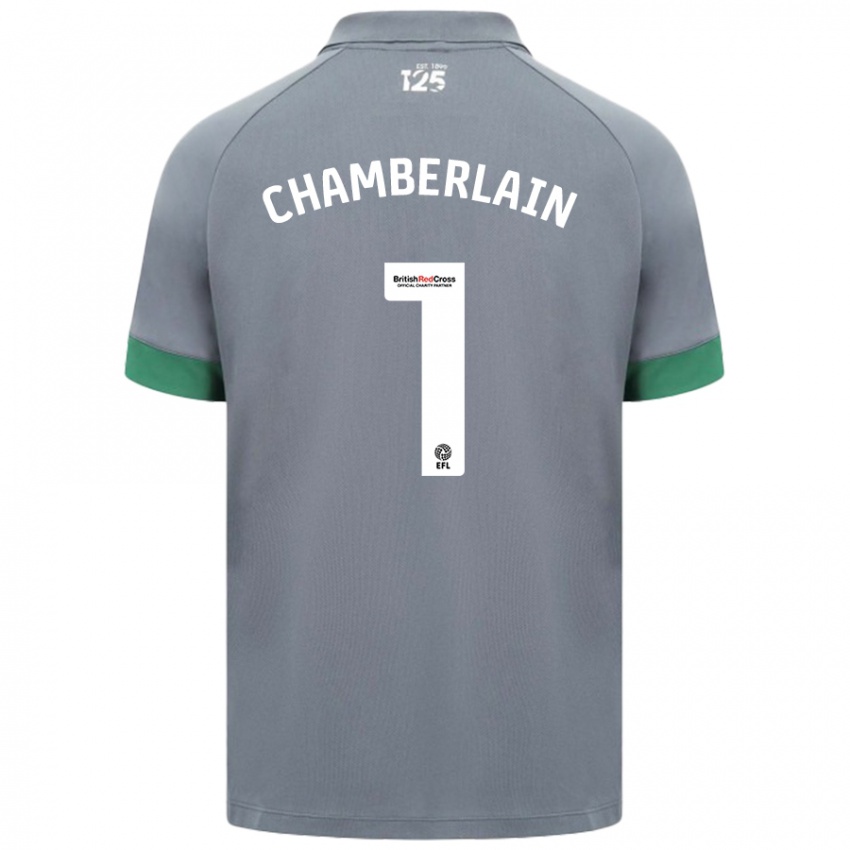 Mænd Ceryn Chamberlain #1 Mørkegrå Udebane Spillertrøjer 2024/25 Trøje T-Shirt