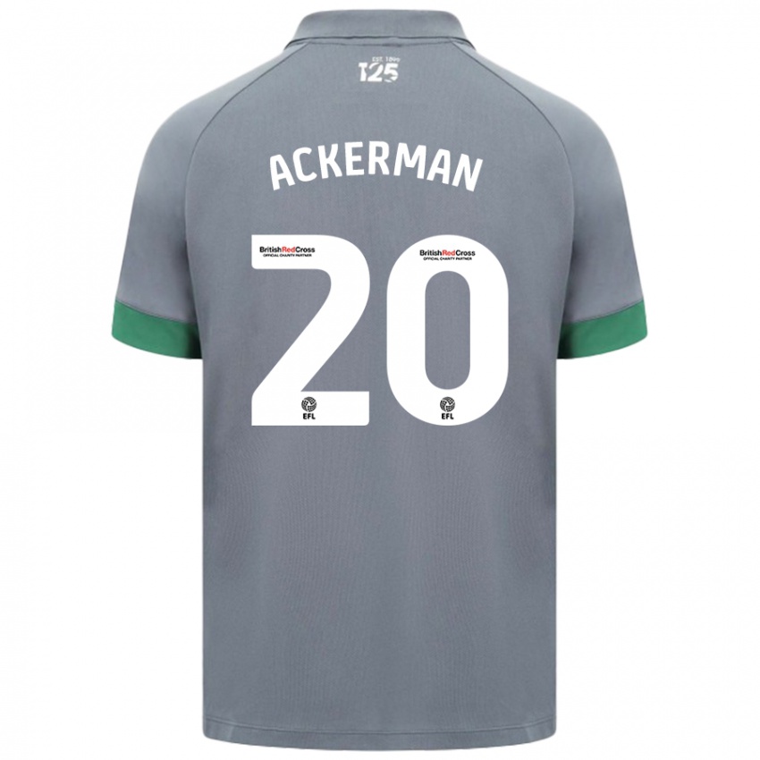 Mænd Mali Ackerman #20 Mørkegrå Udebane Spillertrøjer 2024/25 Trøje T-Shirt