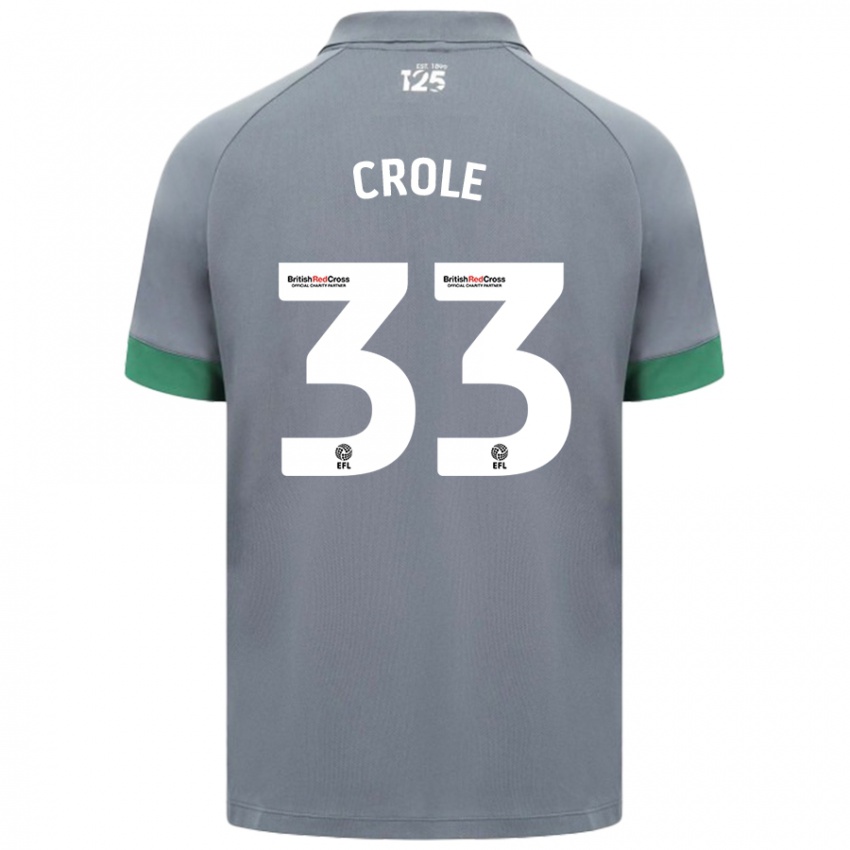 Mænd James Crole #33 Mørkegrå Udebane Spillertrøjer 2024/25 Trøje T-Shirt