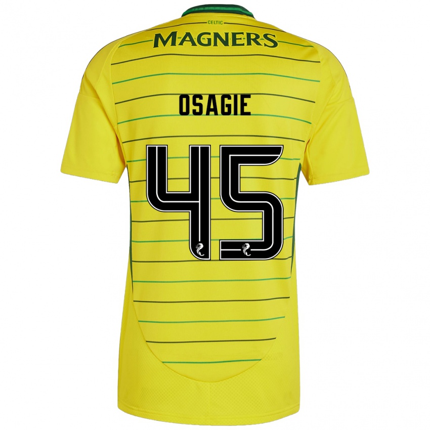 Mænd Justin Osagie #45 Gul Udebane Spillertrøjer 2024/25 Trøje T-Shirt