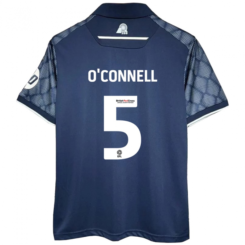 Mænd Eoghan O'connell #5 Sort Udebane Spillertrøjer 2024/25 Trøje T-Shirt