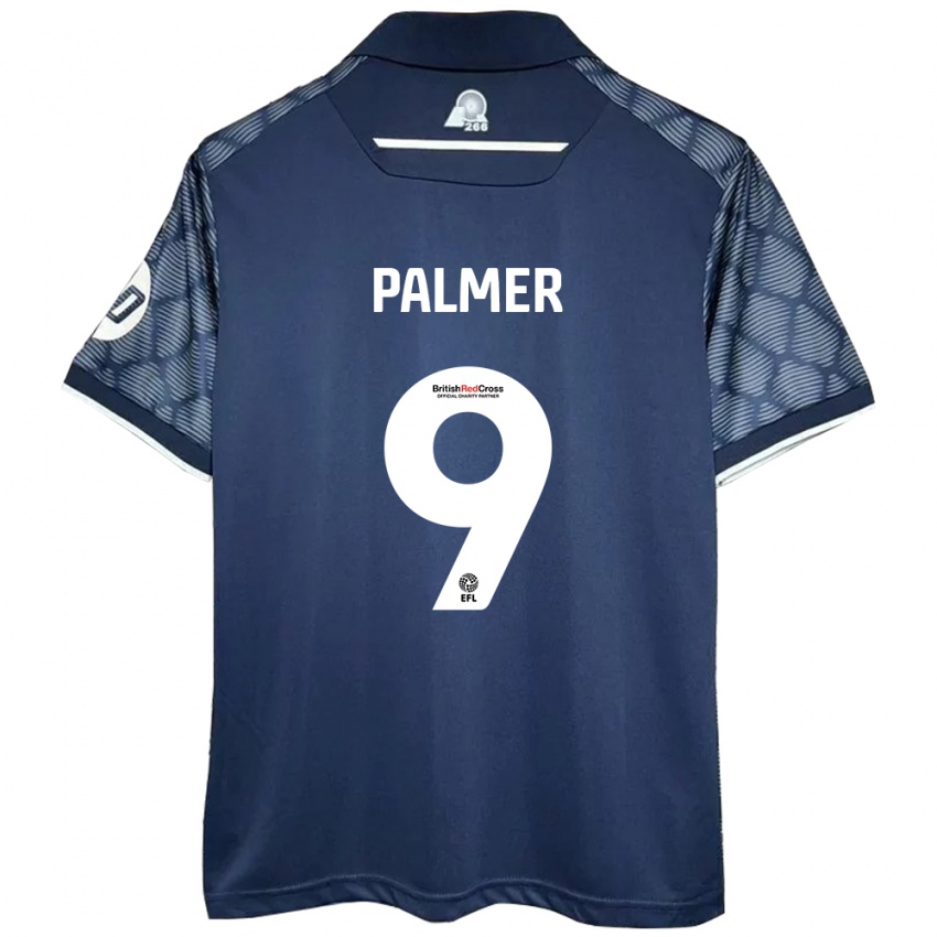 Mænd Ollie Palmer #9 Sort Udebane Spillertrøjer 2024/25 Trøje T-Shirt