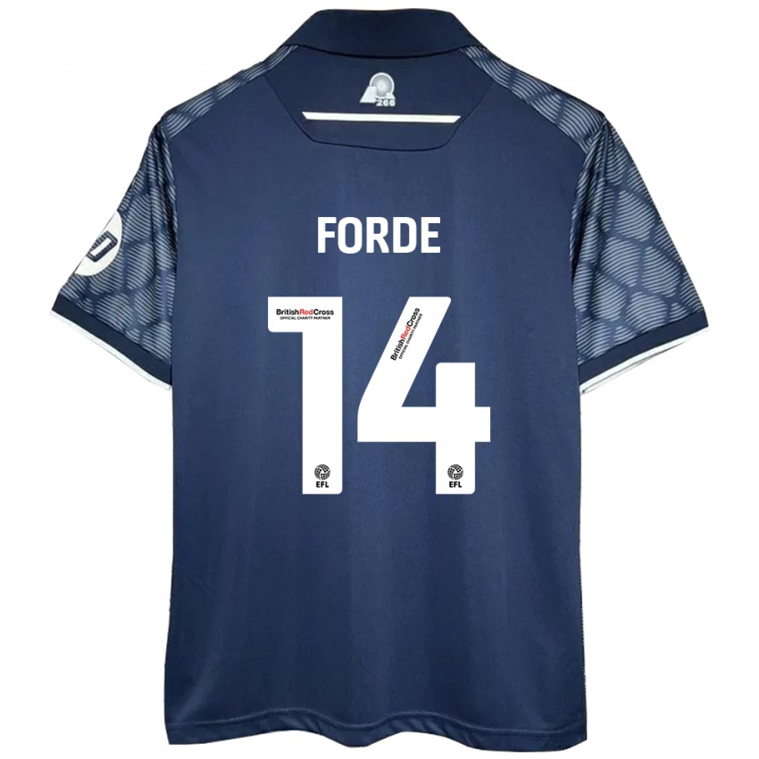 Mænd Anthony Forde #14 Sort Udebane Spillertrøjer 2024/25 Trøje T-Shirt