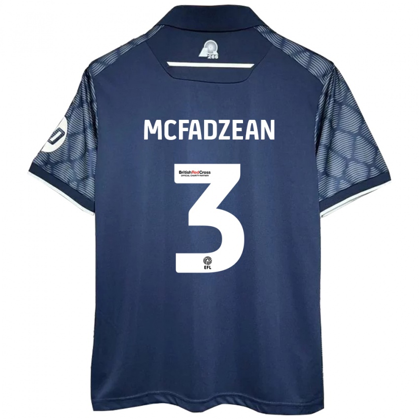 Mænd Callum Mcfadzean #3 Sort Udebane Spillertrøjer 2024/25 Trøje T-Shirt