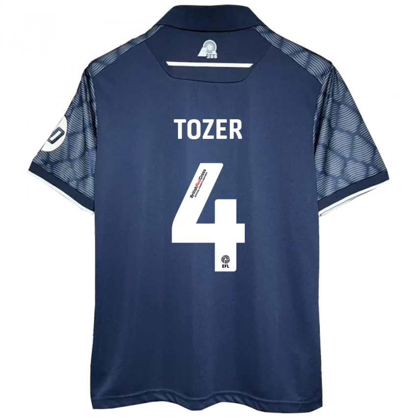 Mænd Ben Tozer #4 Sort Udebane Spillertrøjer 2024/25 Trøje T-Shirt