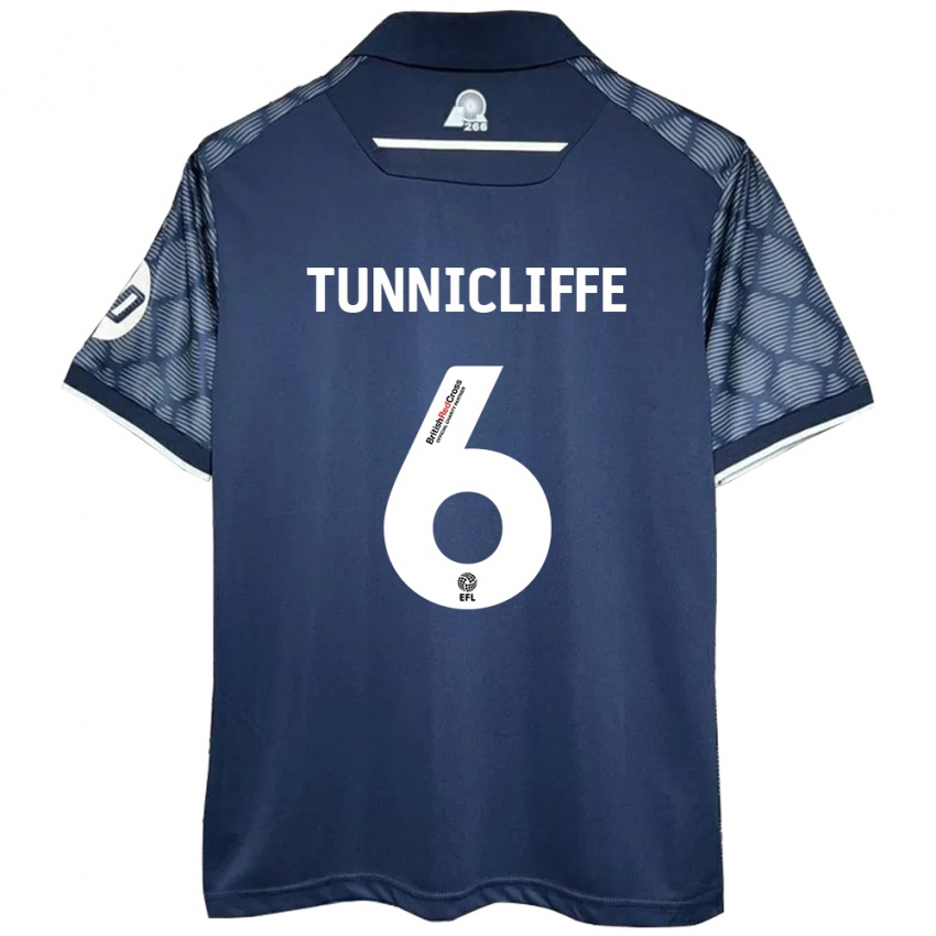 Mænd Jordan Tunnicliffe #6 Sort Udebane Spillertrøjer 2024/25 Trøje T-Shirt