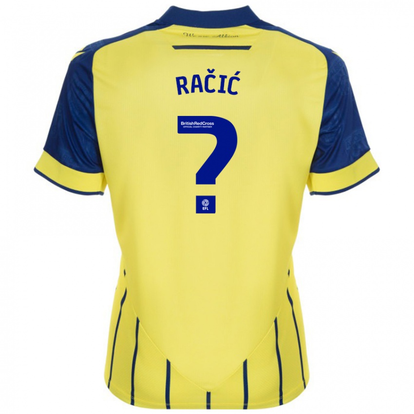 Mænd Uroš Račić #0 Gul Blå Udebane Spillertrøjer 2024/25 Trøje T-Shirt