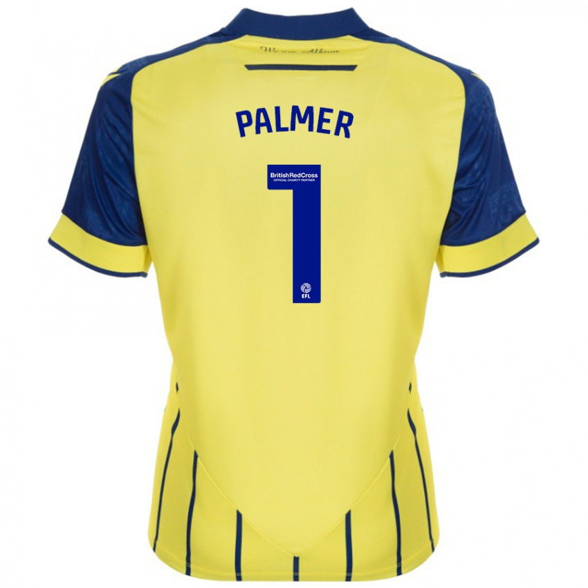 Mænd Alex Palmer #1 Gul Blå Udebane Spillertrøjer 2024/25 Trøje T-Shirt