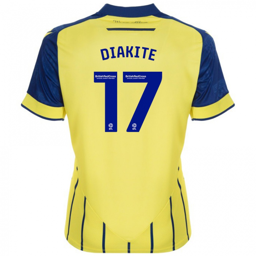 Mænd Ousmane Diakité #17 Gul Blå Udebane Spillertrøjer 2024/25 Trøje T-Shirt