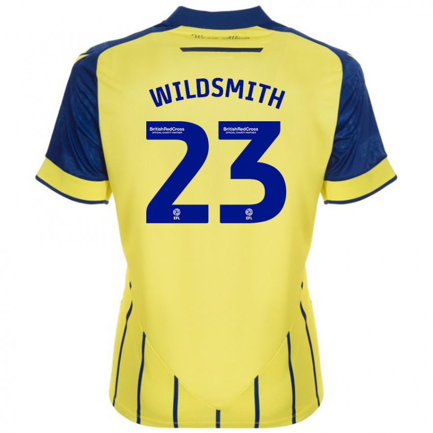 Mænd Joe Wildsmith #23 Gul Blå Udebane Spillertrøjer 2024/25 Trøje T-Shirt