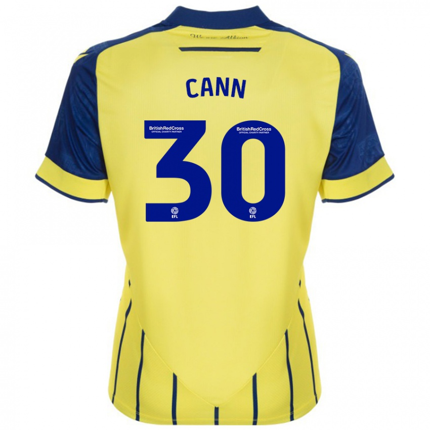 Mænd Ted Cann #30 Gul Blå Udebane Spillertrøjer 2024/25 Trøje T-Shirt