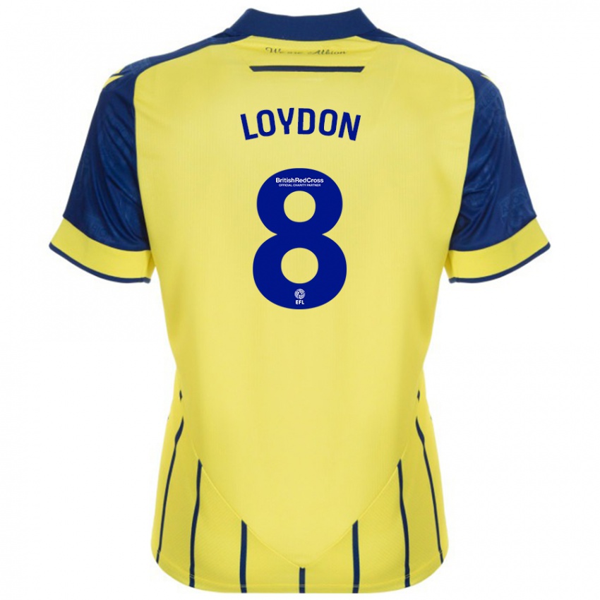 Mænd Abi Loydon #8 Gul Blå Udebane Spillertrøjer 2024/25 Trøje T-Shirt