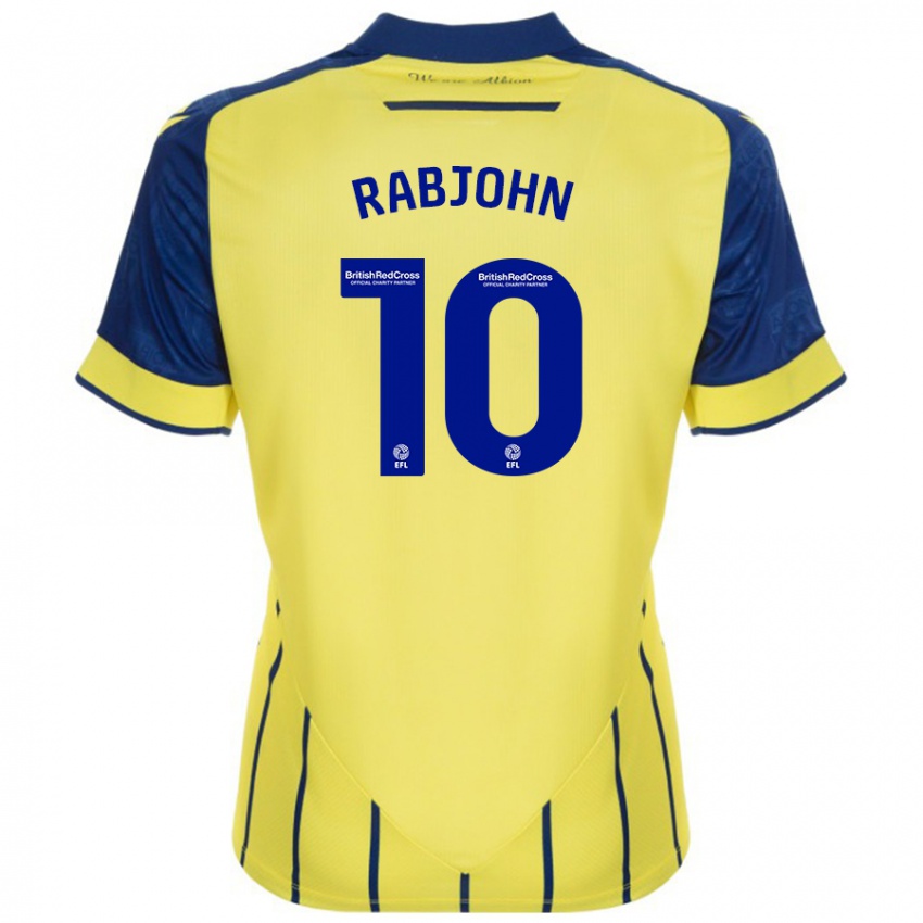 Mænd Olivia Rabjohn #10 Gul Blå Udebane Spillertrøjer 2024/25 Trøje T-Shirt