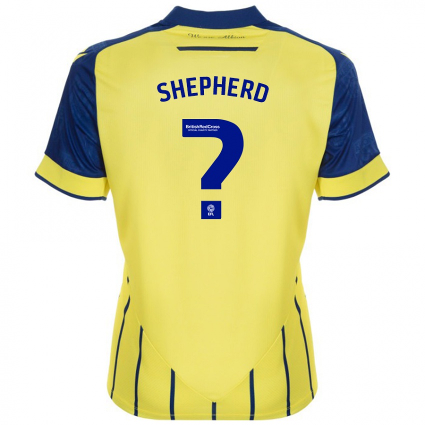 Mænd Jacob Shepherd #0 Gul Blå Udebane Spillertrøjer 2024/25 Trøje T-Shirt