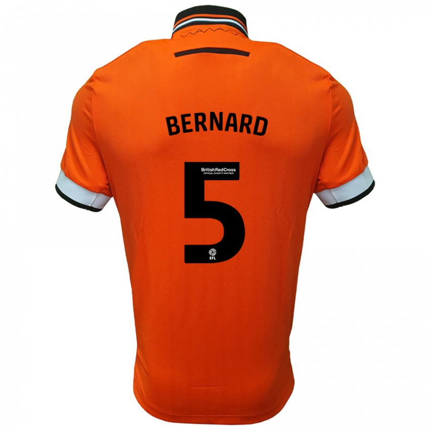 Mænd Di'shon Bernard #5 Orange Hvid Udebane Spillertrøjer 2024/25 Trøje T-Shirt