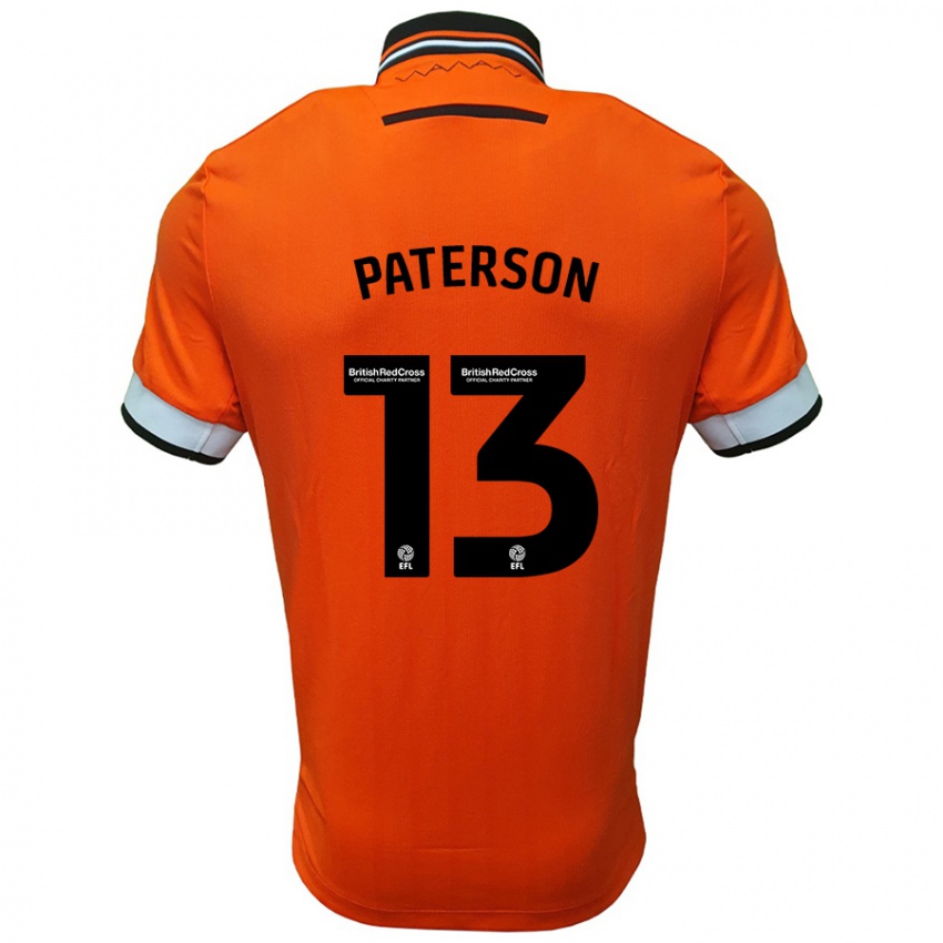 Mænd Callum Paterson #13 Orange Hvid Udebane Spillertrøjer 2024/25 Trøje T-Shirt