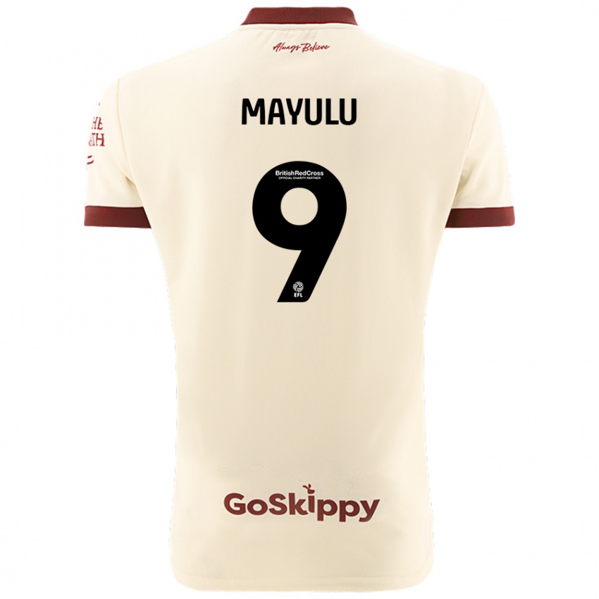 Mænd Fally Mayulu #9 Creme Hvid Udebane Spillertrøjer 2024/25 Trøje T-Shirt