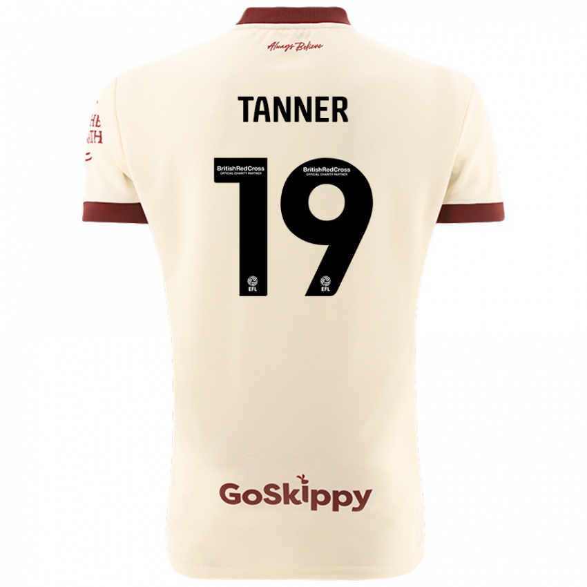 Mænd George Tanner #19 Creme Hvid Udebane Spillertrøjer 2024/25 Trøje T-Shirt