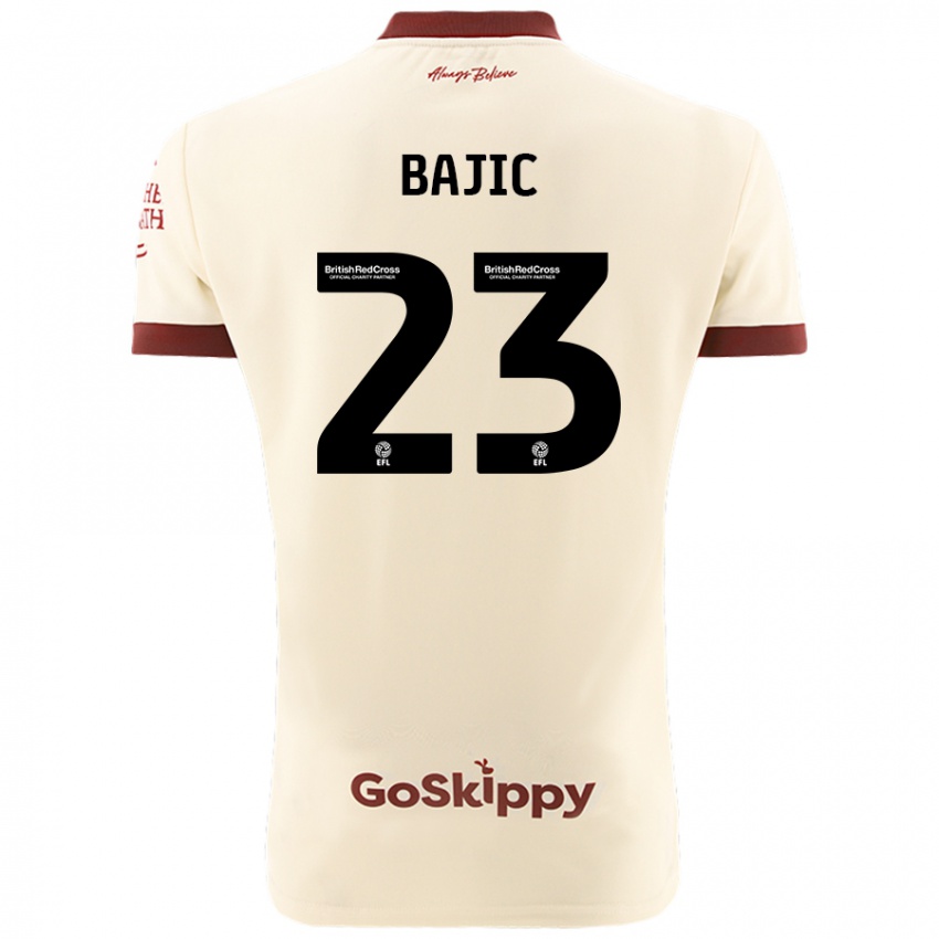 Mænd Stefan Bajic #23 Creme Hvid Udebane Spillertrøjer 2024/25 Trøje T-Shirt