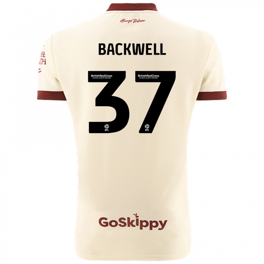 Mænd Tommy Backwell #37 Creme Hvid Udebane Spillertrøjer 2024/25 Trøje T-Shirt