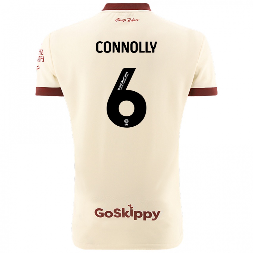 Mænd Megan Connolly #6 Creme Hvid Udebane Spillertrøjer 2024/25 Trøje T-Shirt