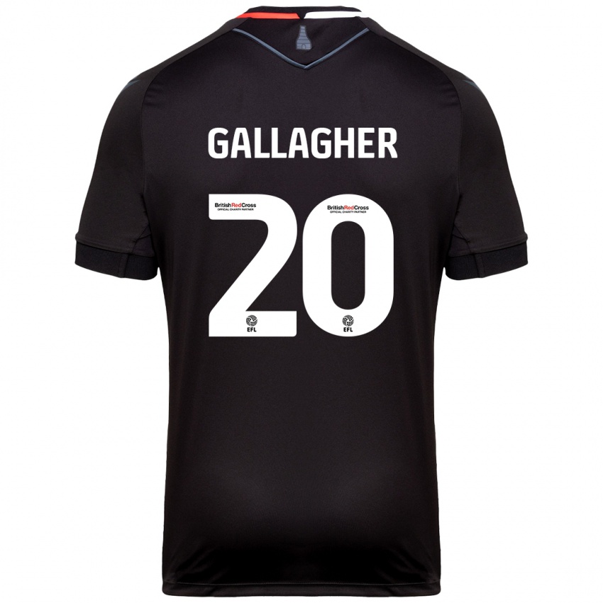 Mænd Sam Gallagher #20 Sort Udebane Spillertrøjer 2024/25 Trøje T-Shirt