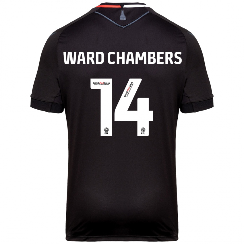 Mænd Courtnay Ward-Chambers #14 Sort Udebane Spillertrøjer 2024/25 Trøje T-Shirt