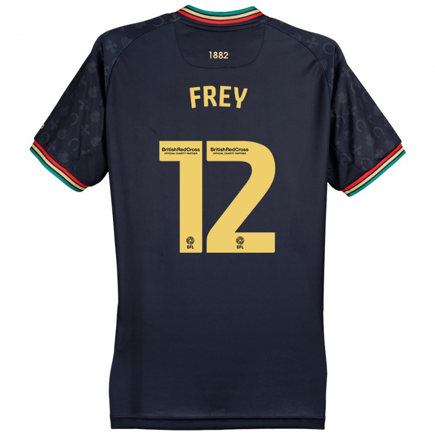 Mænd Michael Frey #12 Mørk Marineblå Udebane Spillertrøjer 2024/25 Trøje T-Shirt