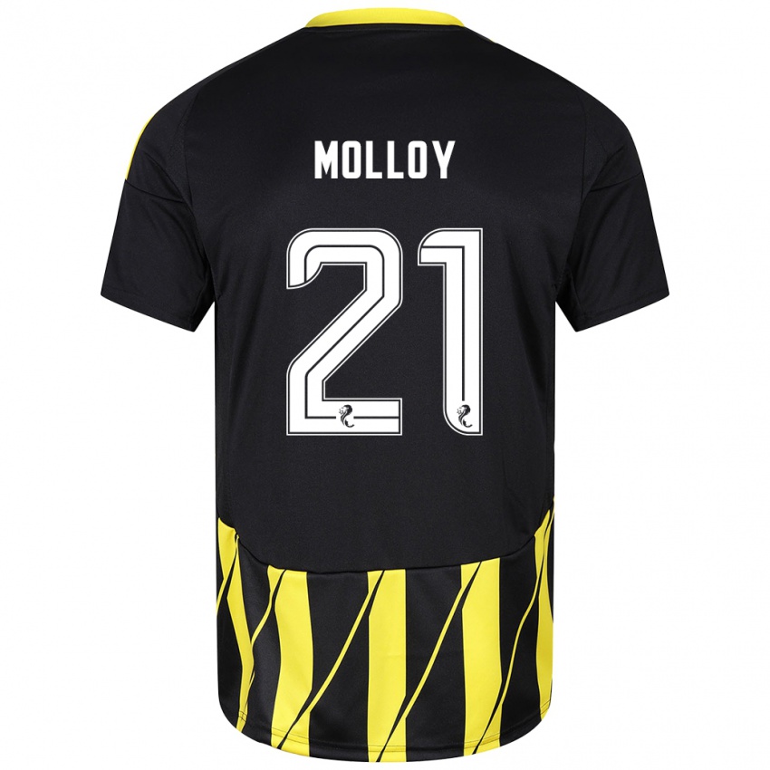 Mænd Gavin Molloy #21 Sort Gul Udebane Spillertrøjer 2024/25 Trøje T-Shirt