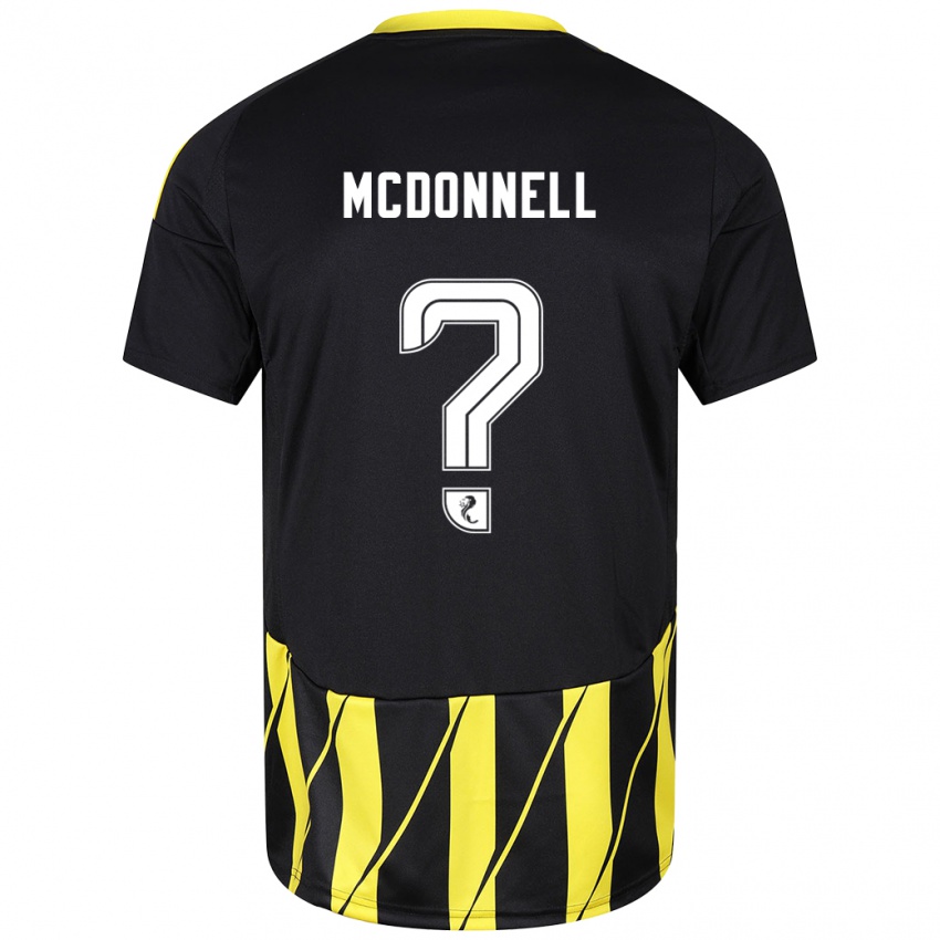 Mænd Noah Mcdonnell #0 Sort Gul Udebane Spillertrøjer 2024/25 Trøje T-Shirt