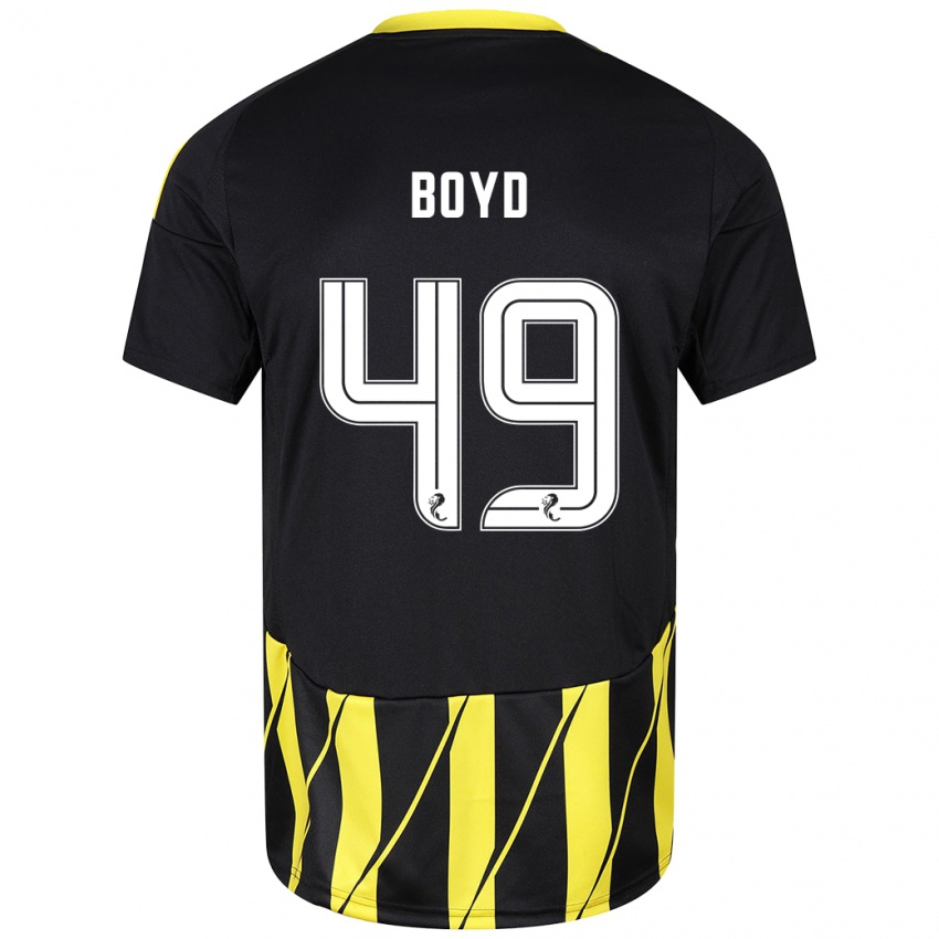 Mænd Fletcher Boyd #49 Sort Gul Udebane Spillertrøjer 2024/25 Trøje T-Shirt