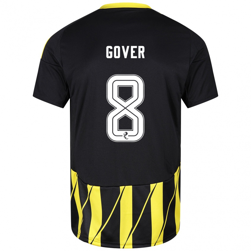 Mænd Chloe Gover #8 Sort Gul Udebane Spillertrøjer 2024/25 Trøje T-Shirt