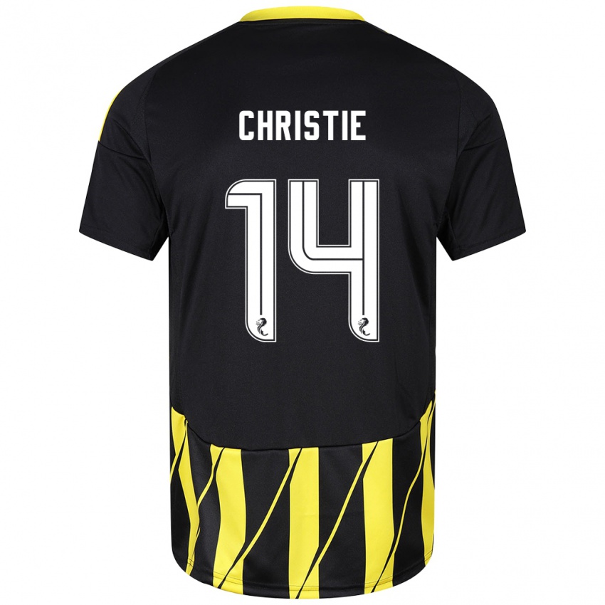 Mænd Mya Christie #14 Sort Gul Udebane Spillertrøjer 2024/25 Trøje T-Shirt