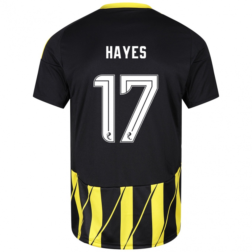 Mænd Jonny Hayes #17 Sort Gul Udebane Spillertrøjer 2024/25 Trøje T-Shirt