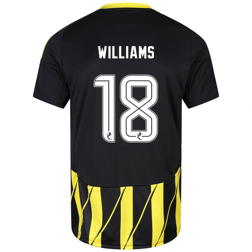 Mænd Rhys Williams #18 Sort Gul Udebane Spillertrøjer 2024/25 Trøje T-Shirt